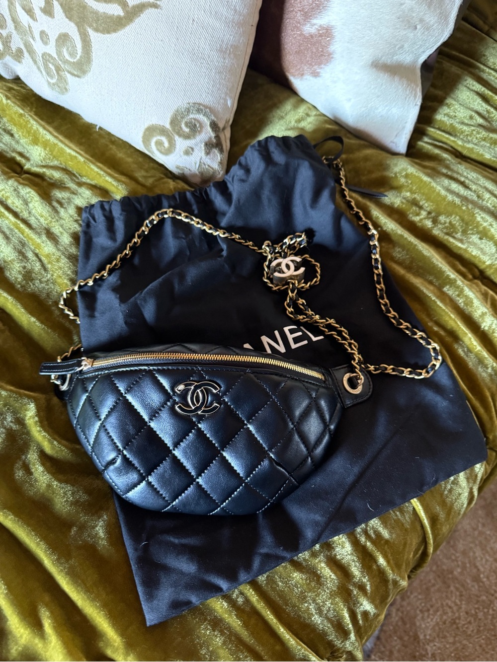 Lambskin Quilted CC Bumbag Chain